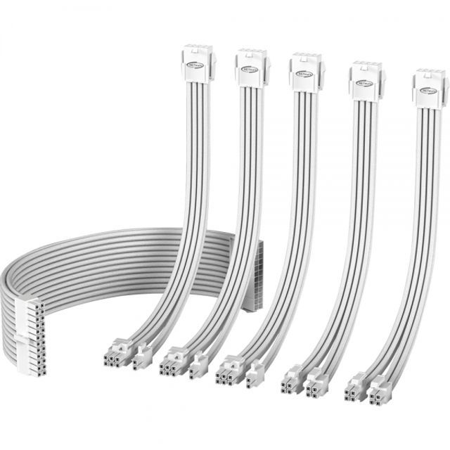 PSU 연장 18AWG 슬리빙 케이블세트 올화이트6종 EZDIY