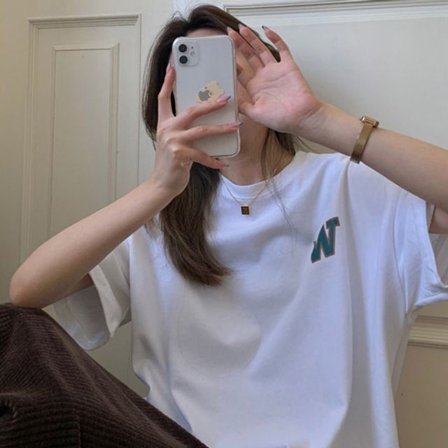 캐주얼 반팔티 여름 반소매 티셔츠 여자 박스티