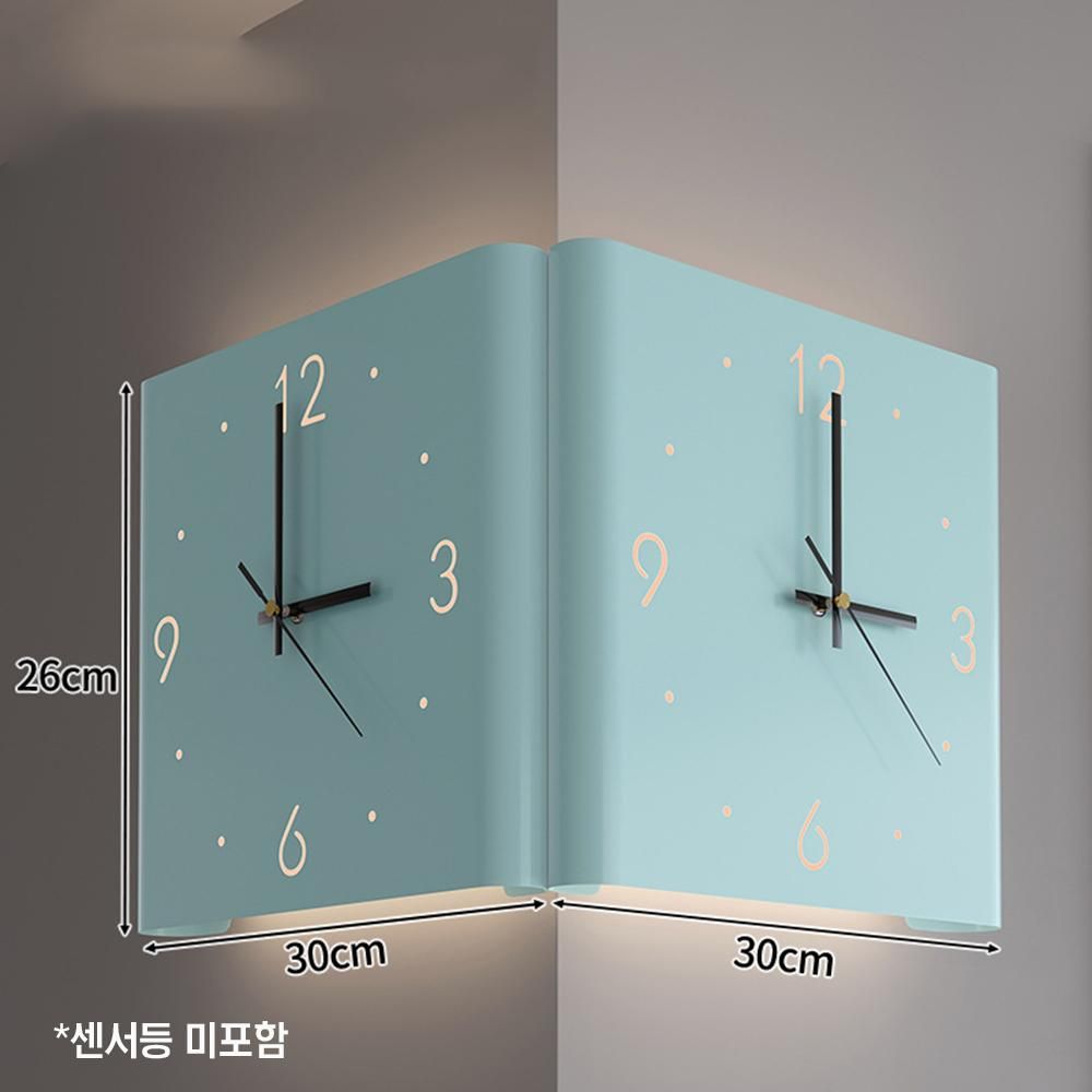 인테리어 더블 사이드 코너 사일런트 시계