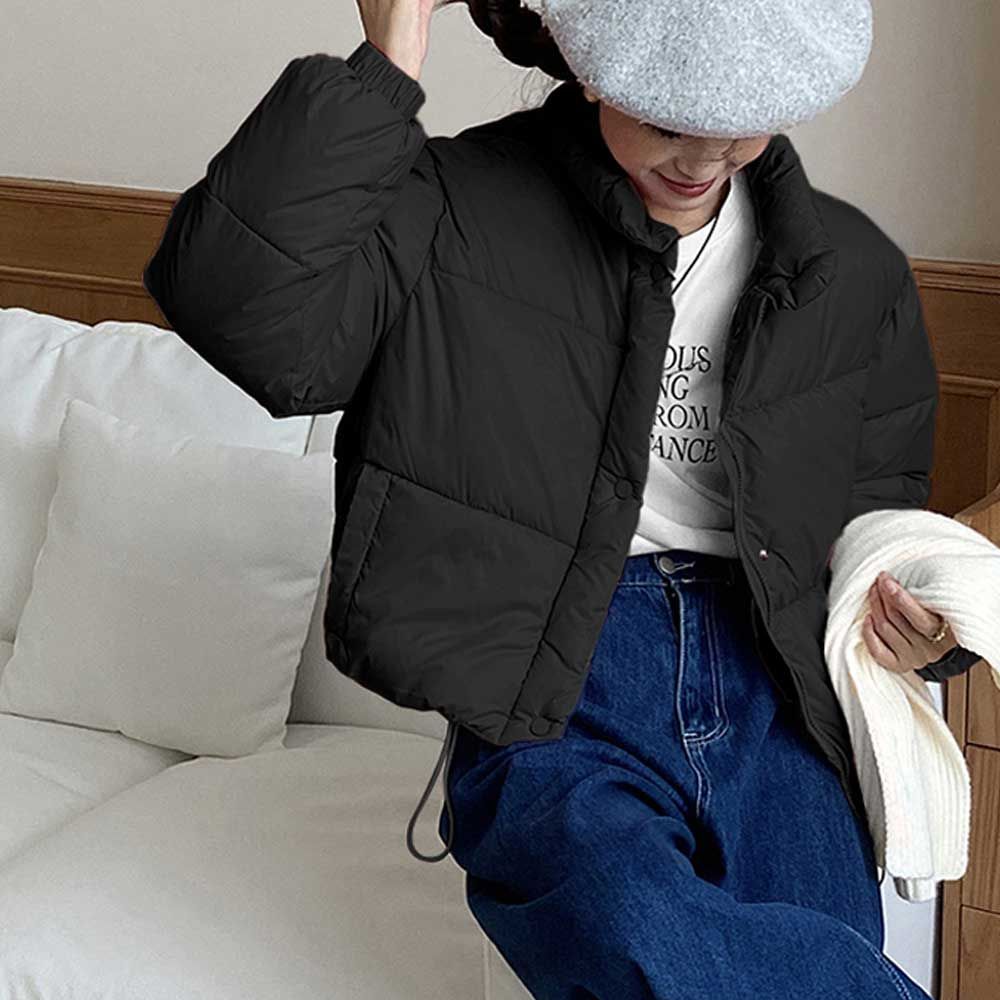 여자 대학생 힙한 다양한 컬러 가성비 보세 크롭 패딩