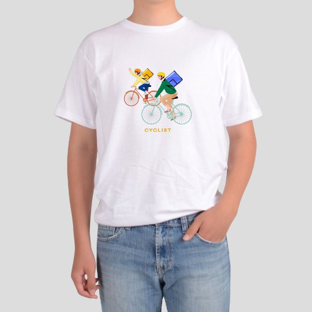 커플티 아동반팔티 동아리 cyclist 자전거