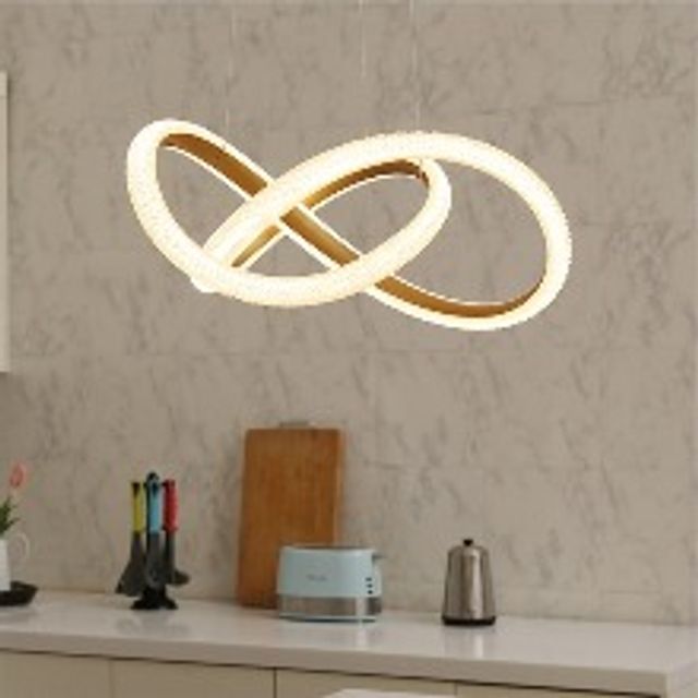 LED 버블 D형 회오리 팬던트 조명 30W 전구색 식탁