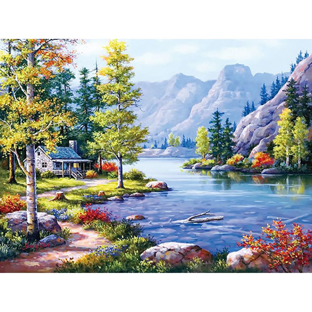 흐르는 강물처럼 (패브릭형) 보석십자수 40x60