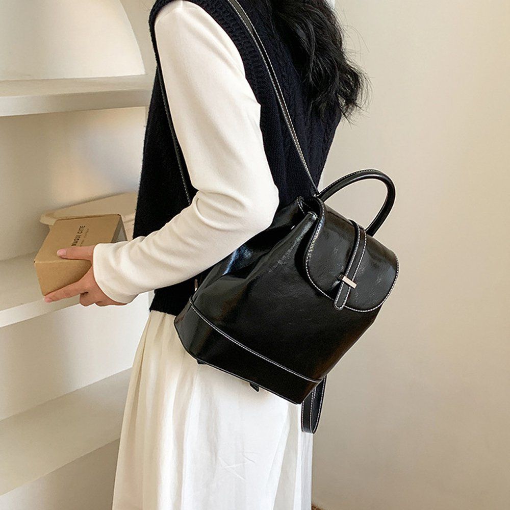 여성 직장인 가죽 백팩 데일리 예쁜 가방 블랙