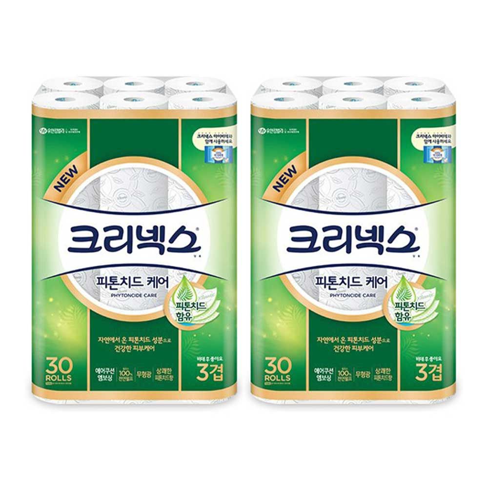 (무료배송)크리넥스 휴지 숲속의피톤치드 3겹30롤x2개