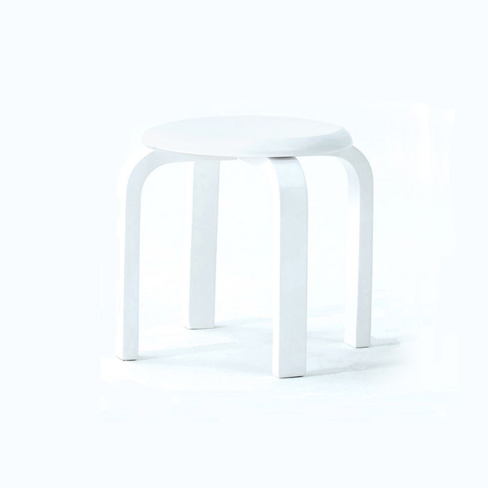 26cm 화이트 스툴 원형 원목