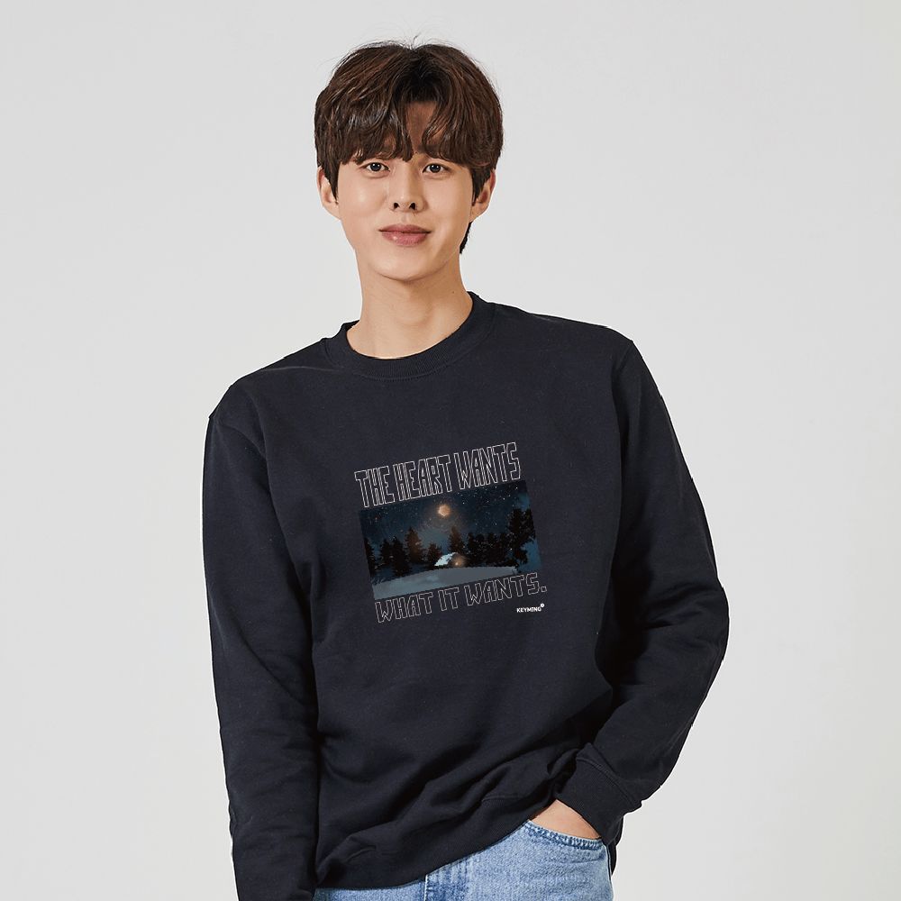 키밍 밤 별 달 집 그래픽맨투맨 귀여운후드티 포인트
