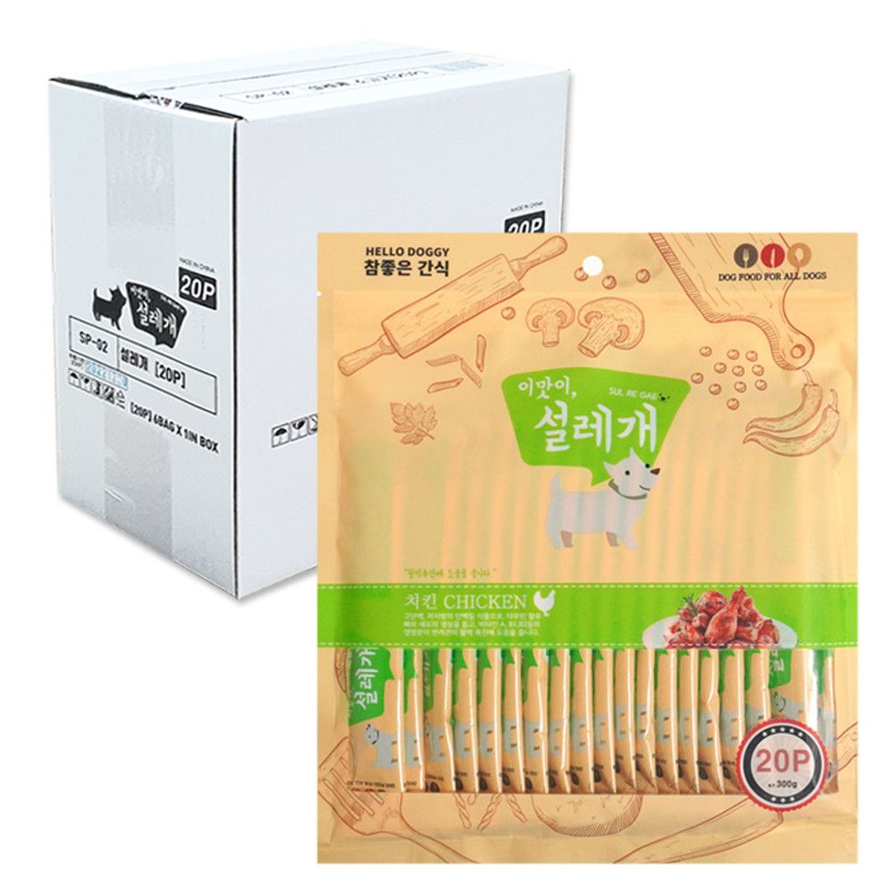 생활모음 강아지간식 간식 치킨 20p x 6개입