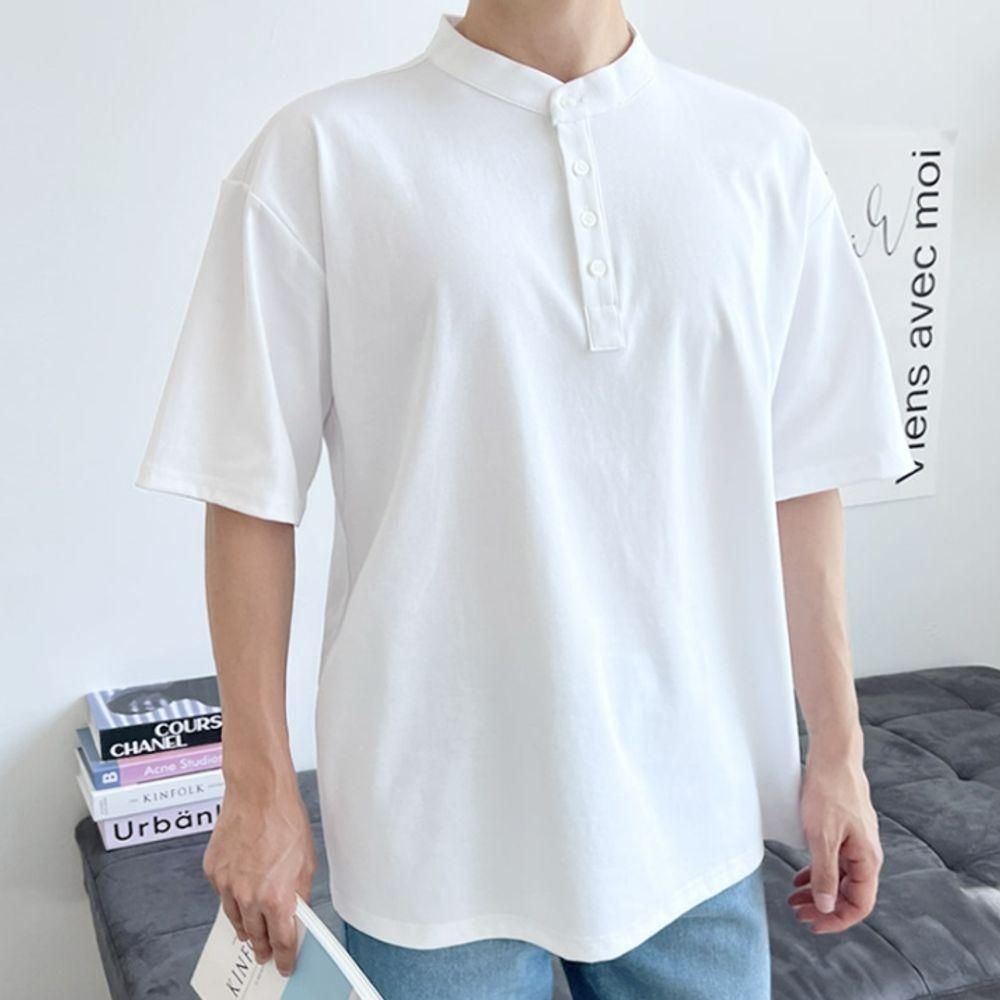 여름 남자 빅사이즈 티셔츠 반팔티 남성 차이나 반팔