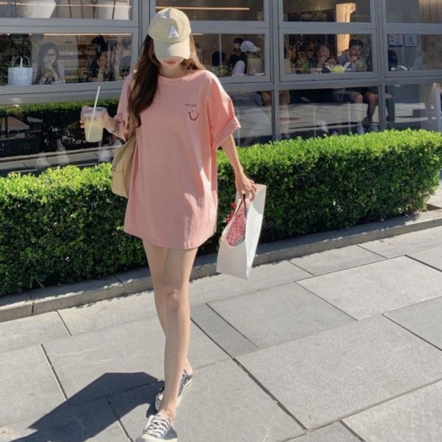 홀리데이 박스 여자 기본 반팔 데이 티셔츠 캐주얼 라