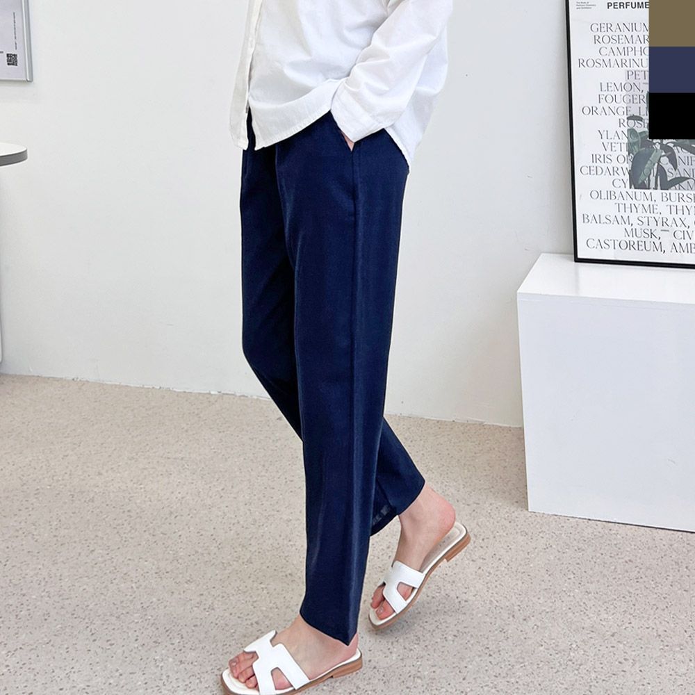하의 밴딩팬츠 바지 여성바지 린넨밴딩슬렉스바지