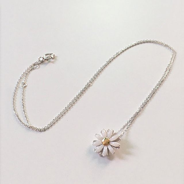 (silver925) white daisy necklace