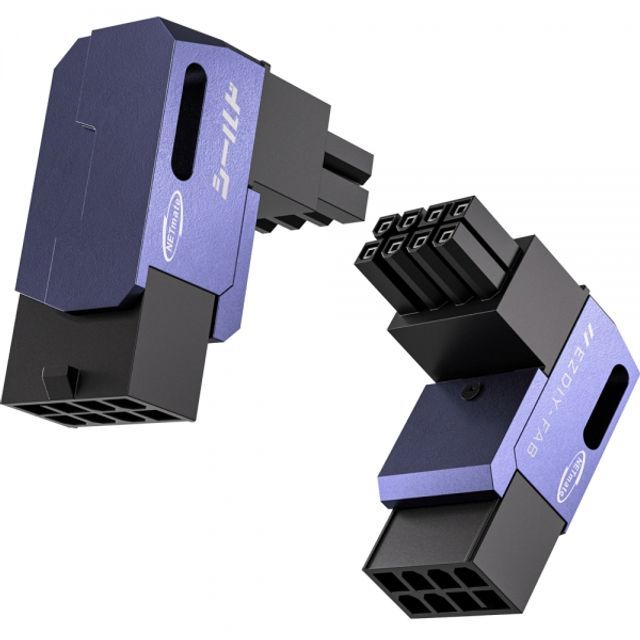 PCI-E 8핀 변환 어댑터 퍼플 RVS90도 2PACK EZDIY-FAB