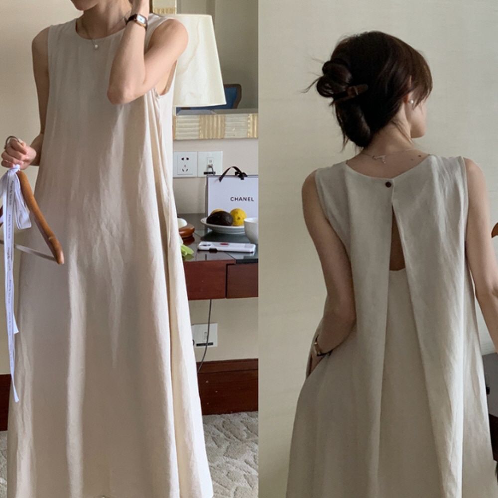 다팬더 G125768 원피스 치마 린넨 뒤트임