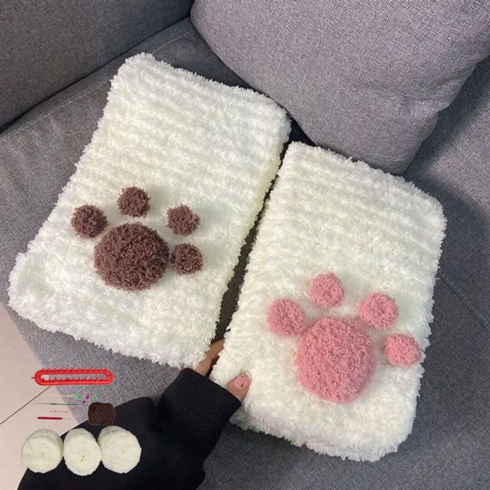 DIY 고양이 목도리 머플러 손뜨기 뜨개실 초보자 키트