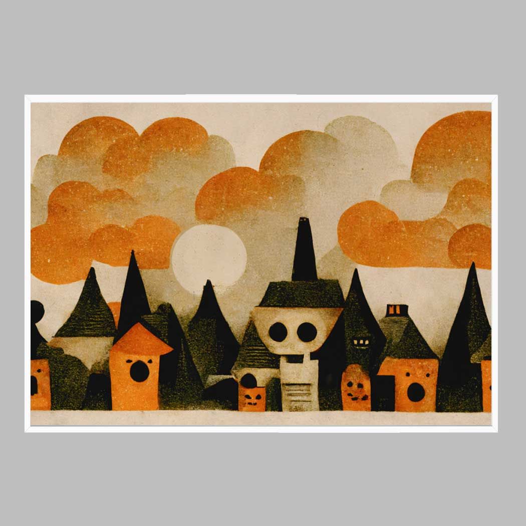 가로형 인테리어액자 Spooky Wooky Village A2사이즈