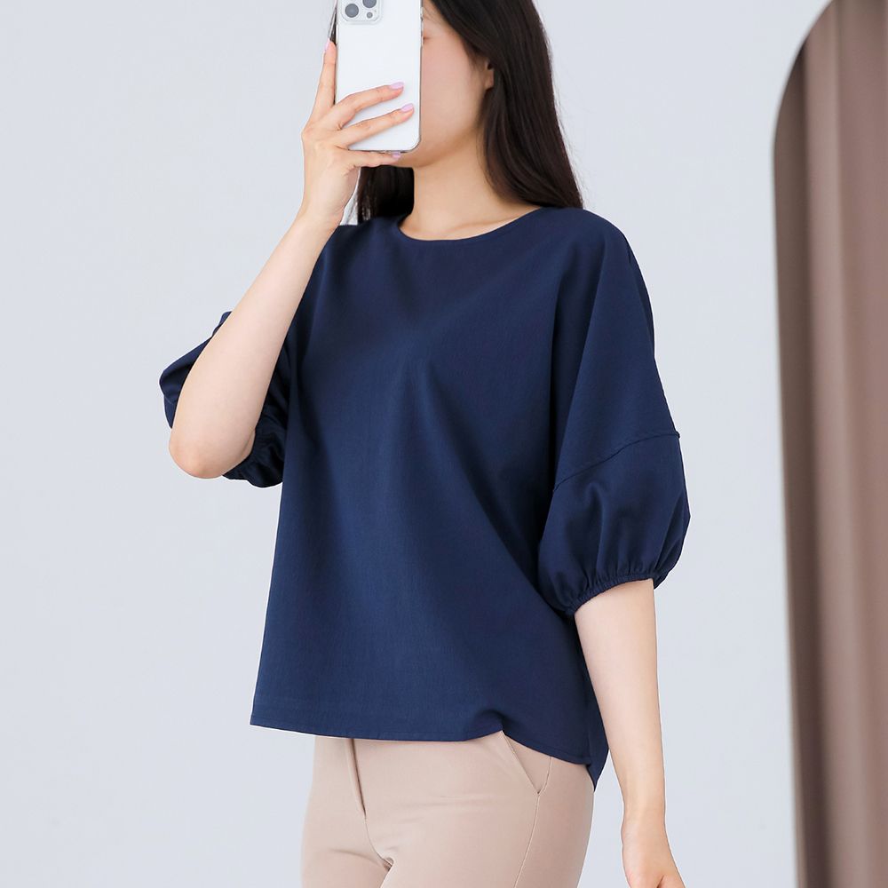 소매 티 여자 여성 반팔 이지 퍼프 심플 여름