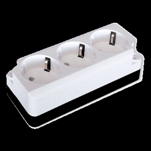 동방 노출용둥근형콘센트(단종) DBC-502G 3구(PIN타