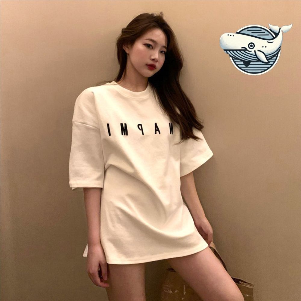 여름 활용도 높은 기본 자수 티셔츠 여성용