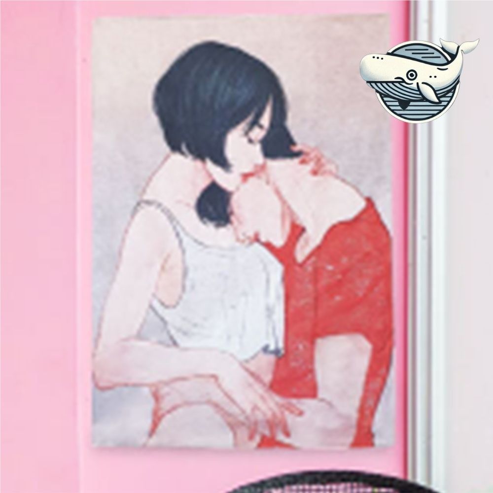 감성적인 디자인 패브릭 포스터 대형 커플