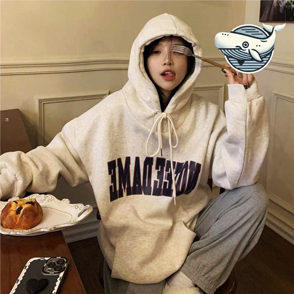 여성 기모 후드티 오버핏 편안한 캐주얼 스타일