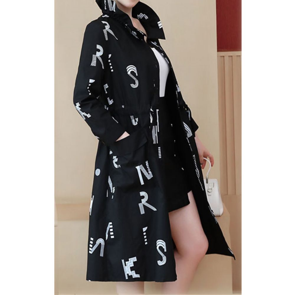 롱 블랙 사파리 레더 여성 간절기 자켓 가을