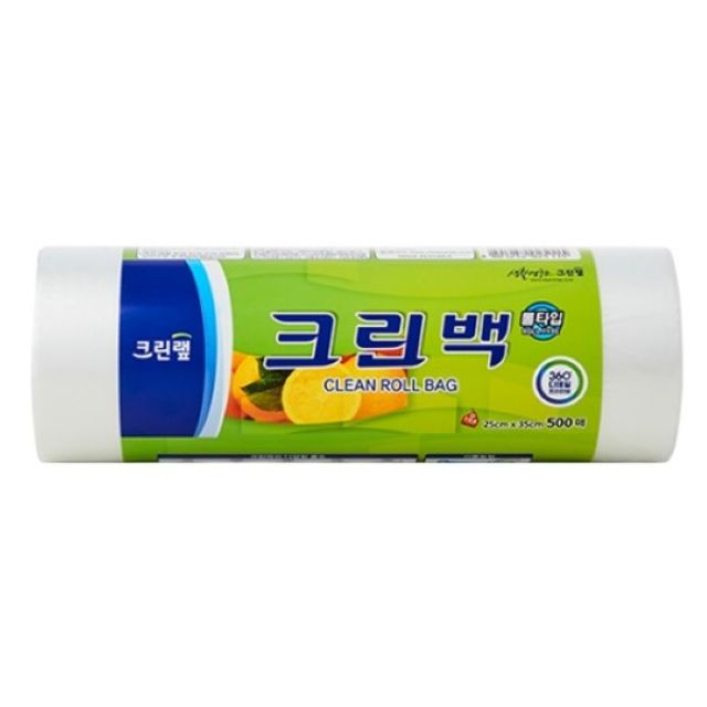 크린랲 크린롤백 중 500매 25x35 투명 비닐봉투 주방