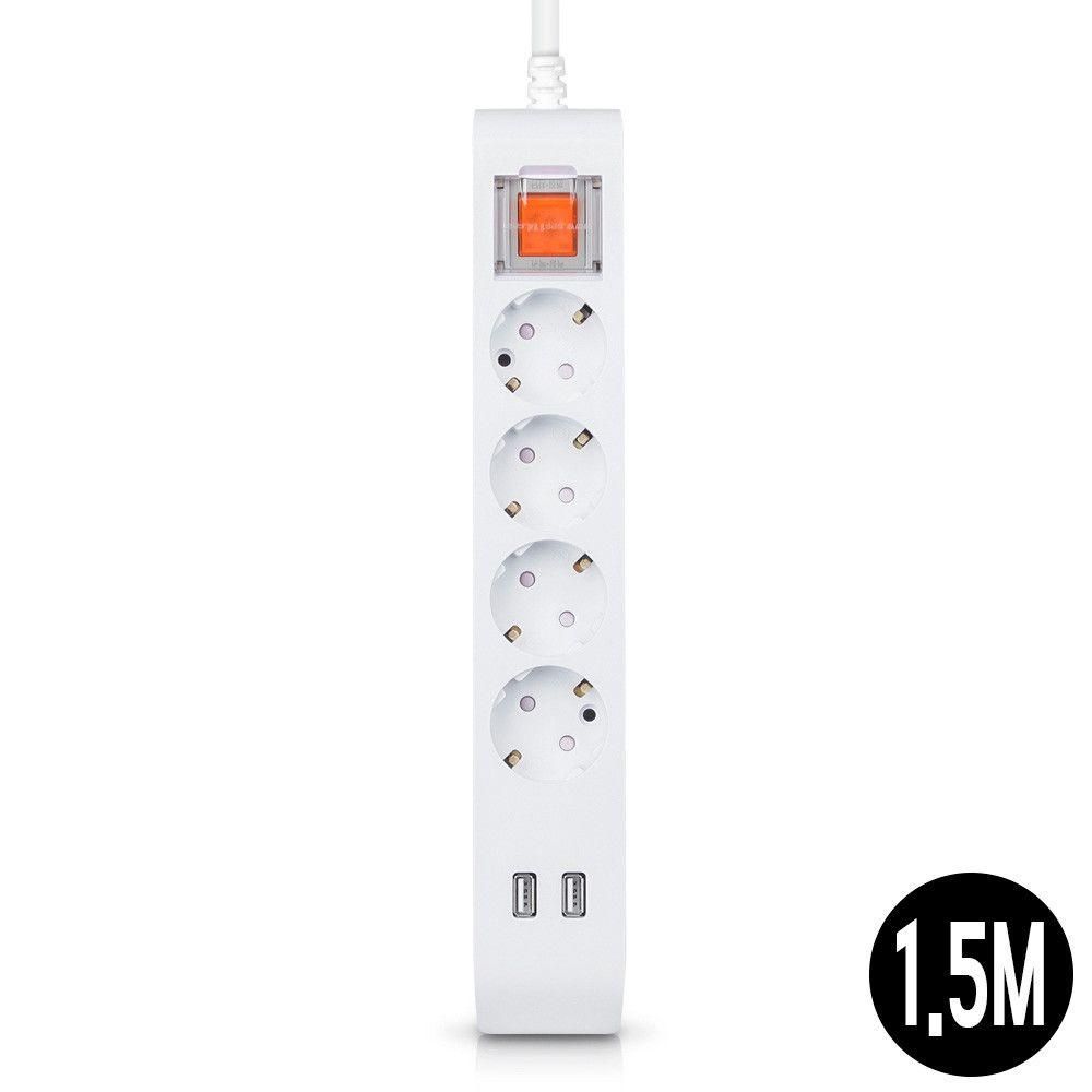 멀티탭 선이 굵어 안전한 USB 2구 멀티 4구 1.5M 16A