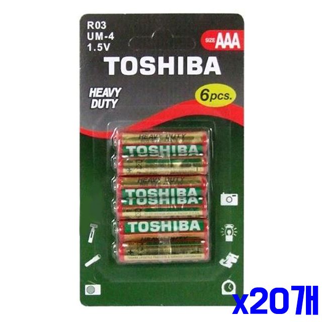 실용적인 x20개 TOSHIBA 6P AAA건전지 건전지aaa