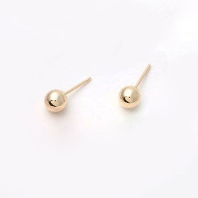 14K 골드 3mm 라운드 볼 금 귀걸이