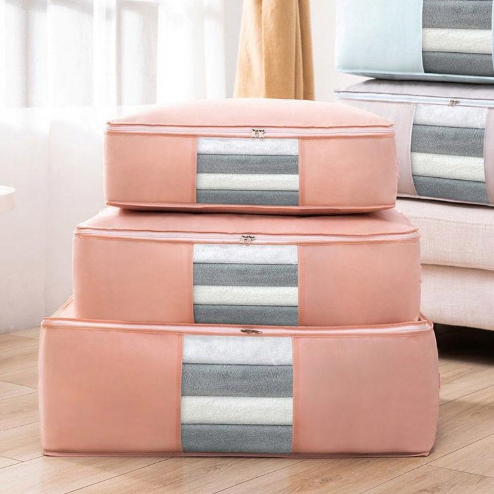 특대 투명창 부직포 압축 의류 이불 수납 보관 파우치