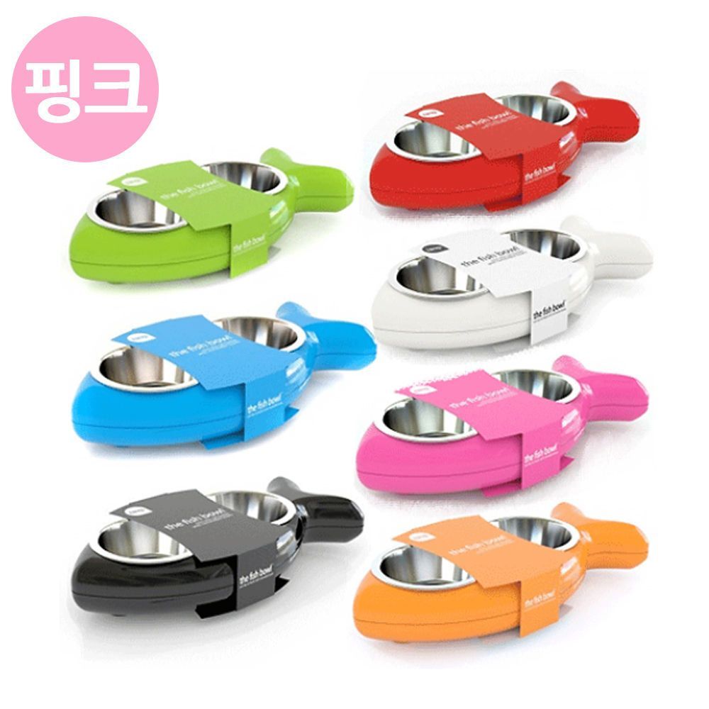 hing 물고기 패션쌍식기 핑크 강아지 식기