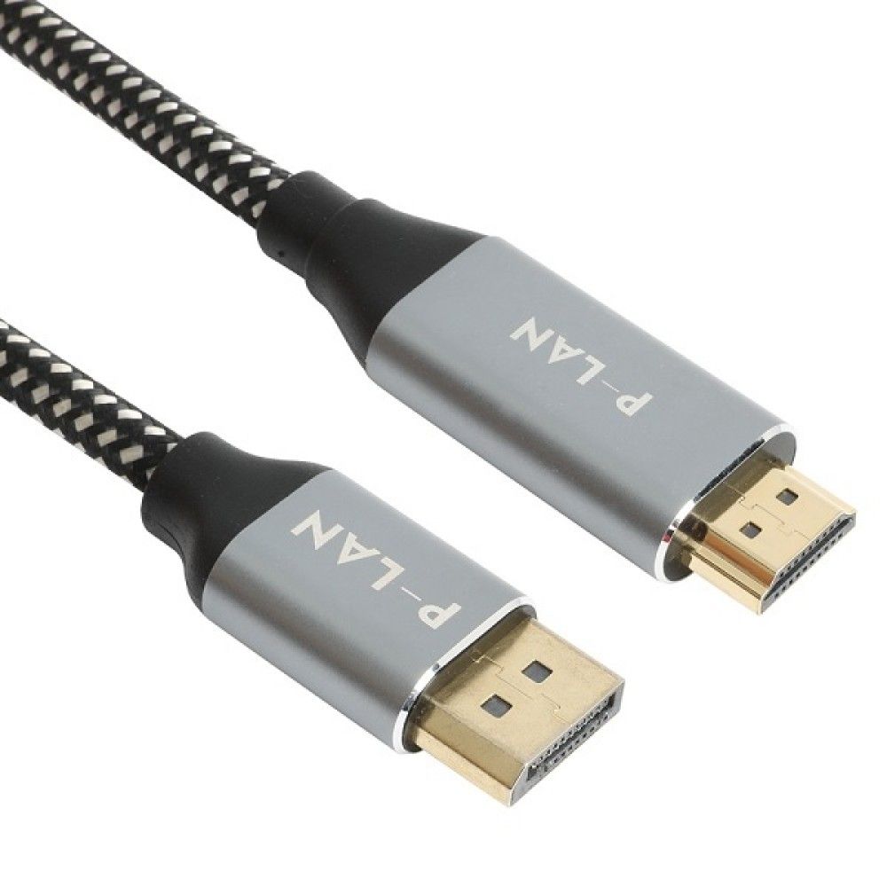 파워랜 DP 1.2 to HDMI 2.0 고급형 메탈 케이블 5m