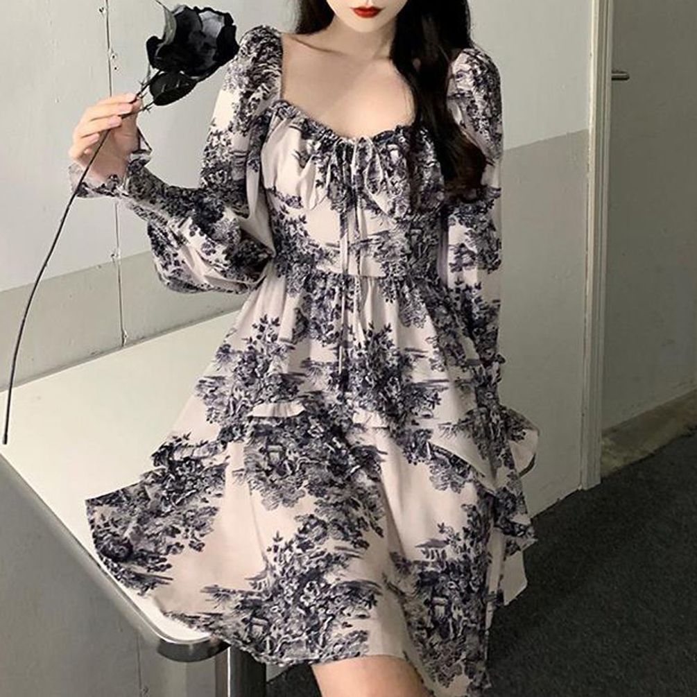 프릴디자인원피스 밴딩 독특한 브이넥원피스 모임
