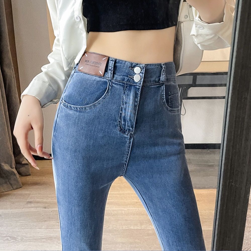 진 나팔바지 스판 청바지 10부 슬림핏 데님