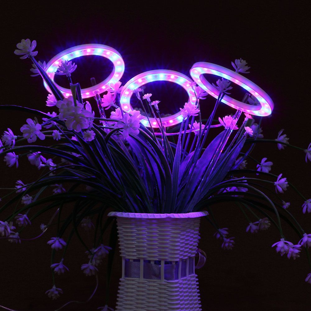 식물등 LED 엔젤링 3헤드 레드+블루 화분 식물램프