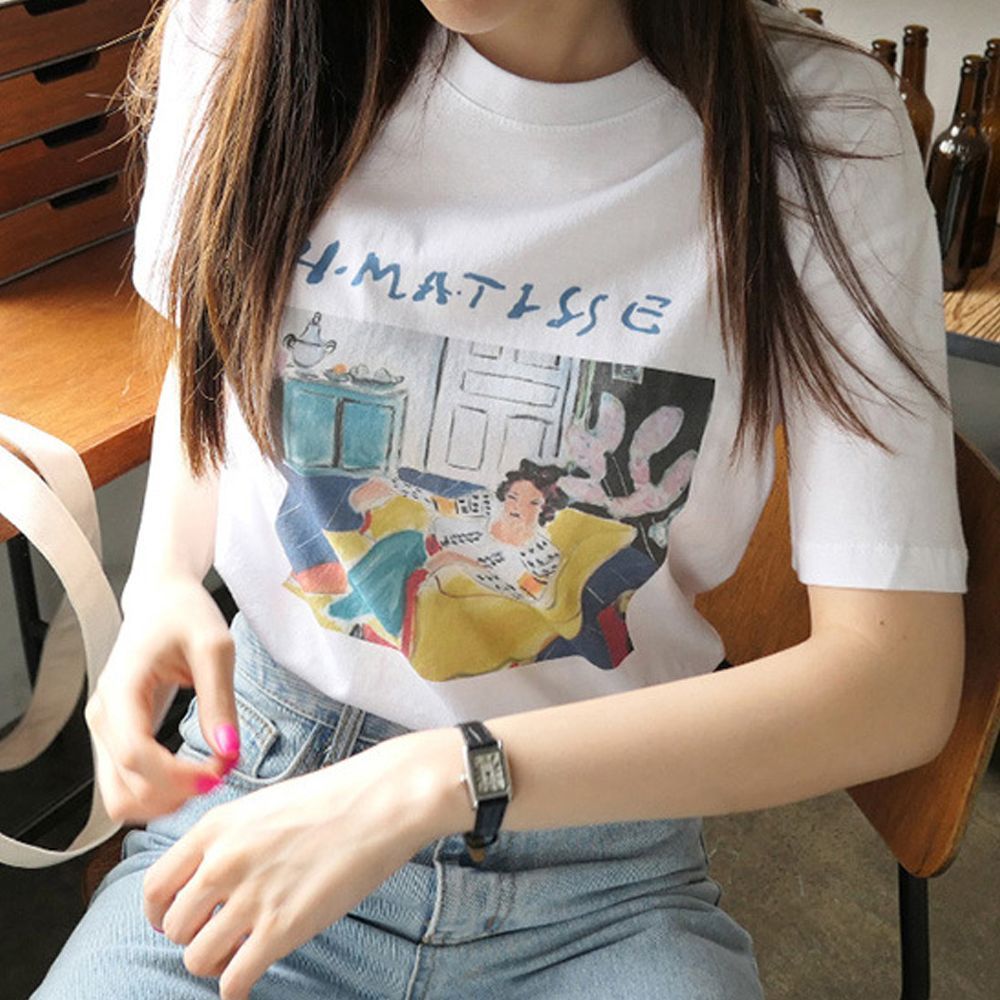 캐릭터 박스 반팔티 아노락 프린팅 빅사이즈 면