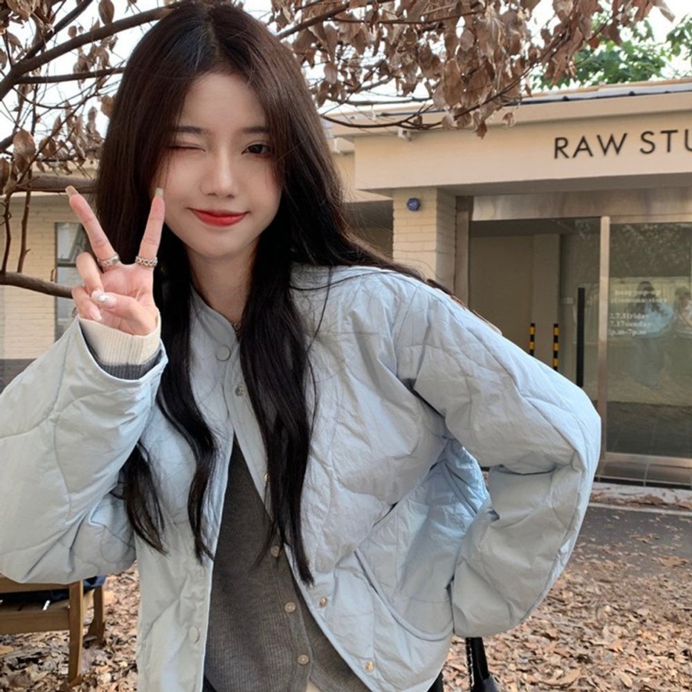 여성 칼라감 롱 패딩 자켓 롱패딩 물망울 루즈
