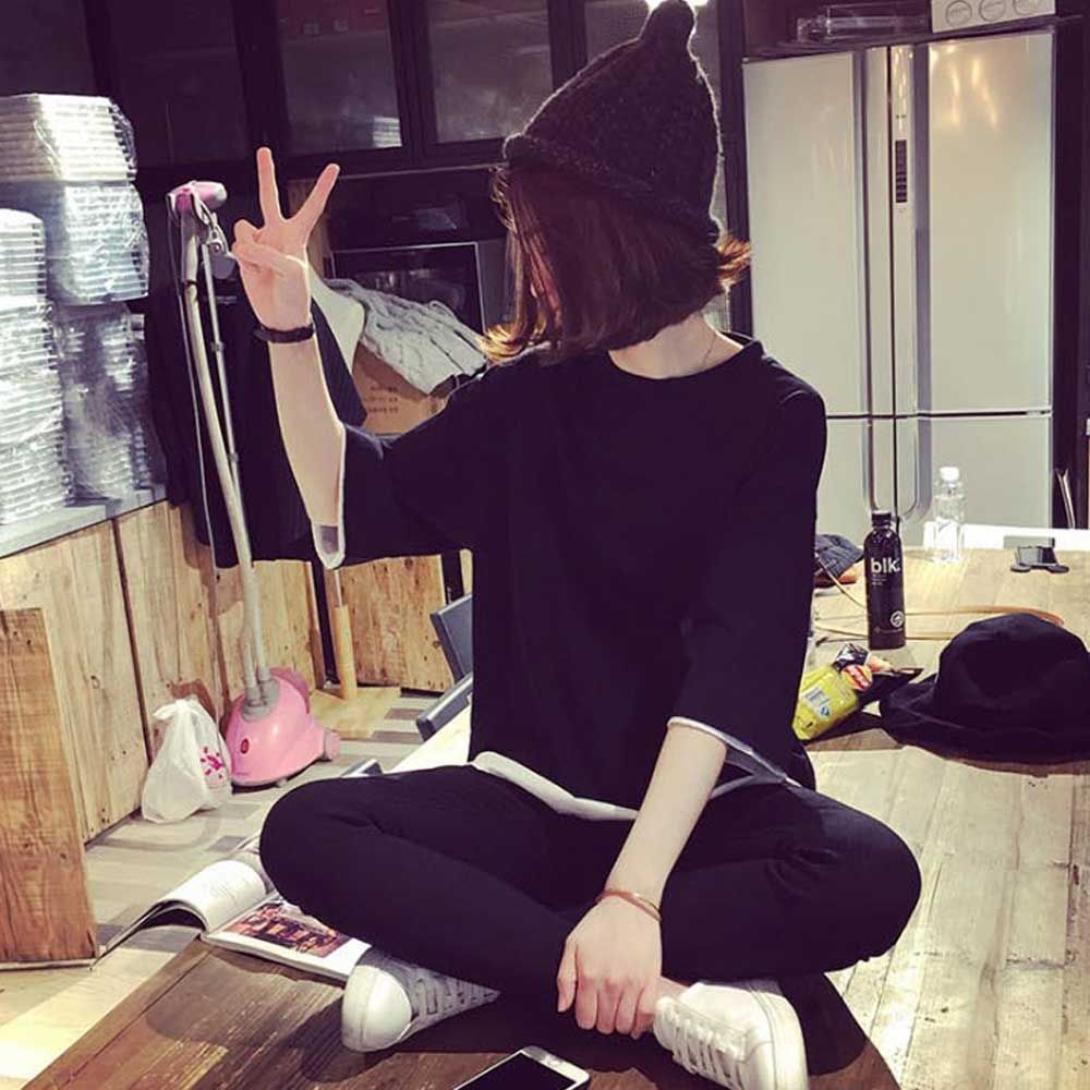 여성 레이어드 스타일 데일리 루즈핏 티 Go