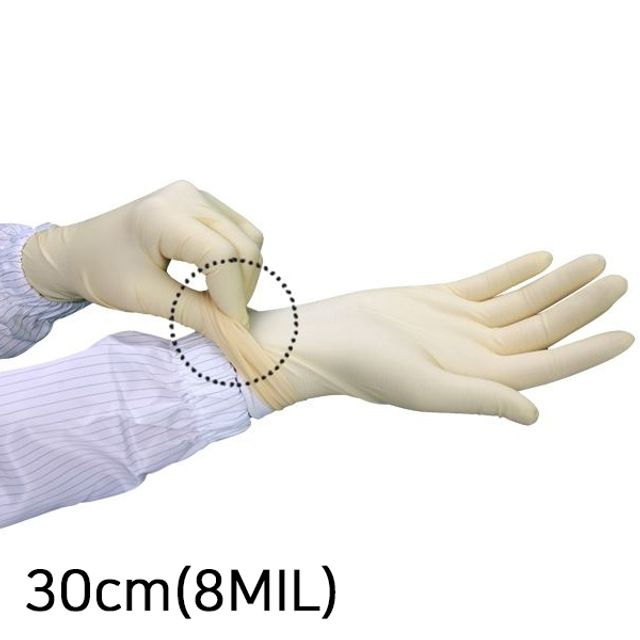 SQ-A128 천연 고무 LATEX GLOVE 30CM(8MIL)