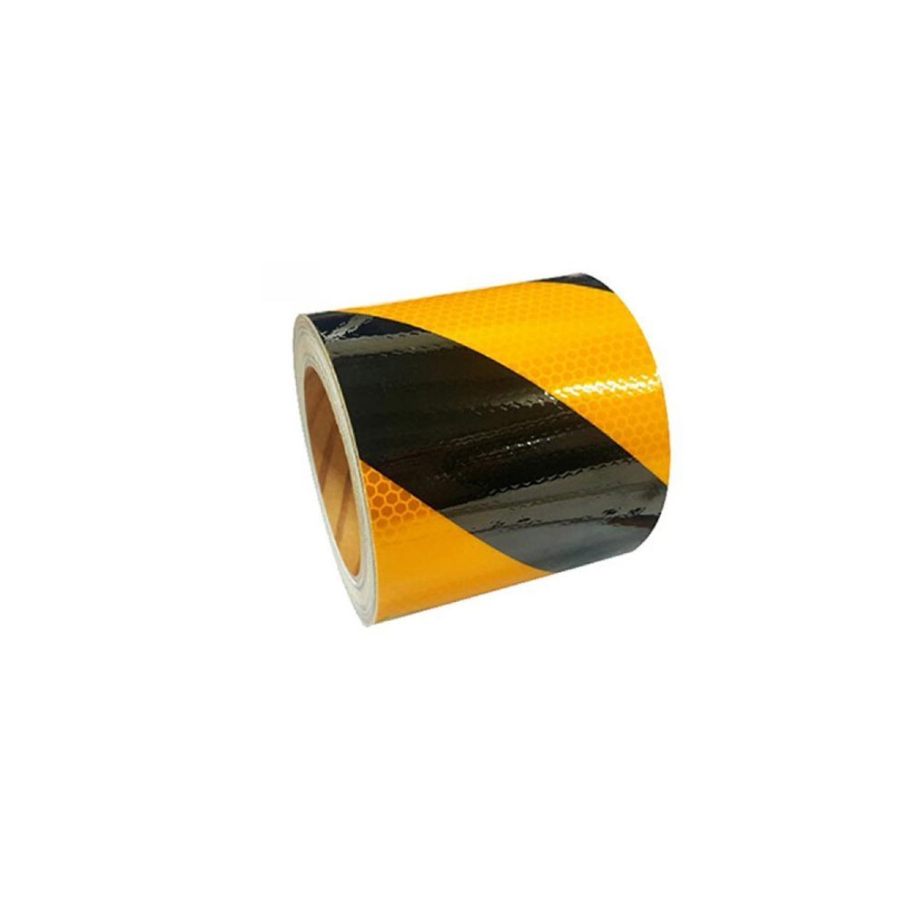 테이프 x 황흑색 사선 반사 75mm 10m 벌집 무늬