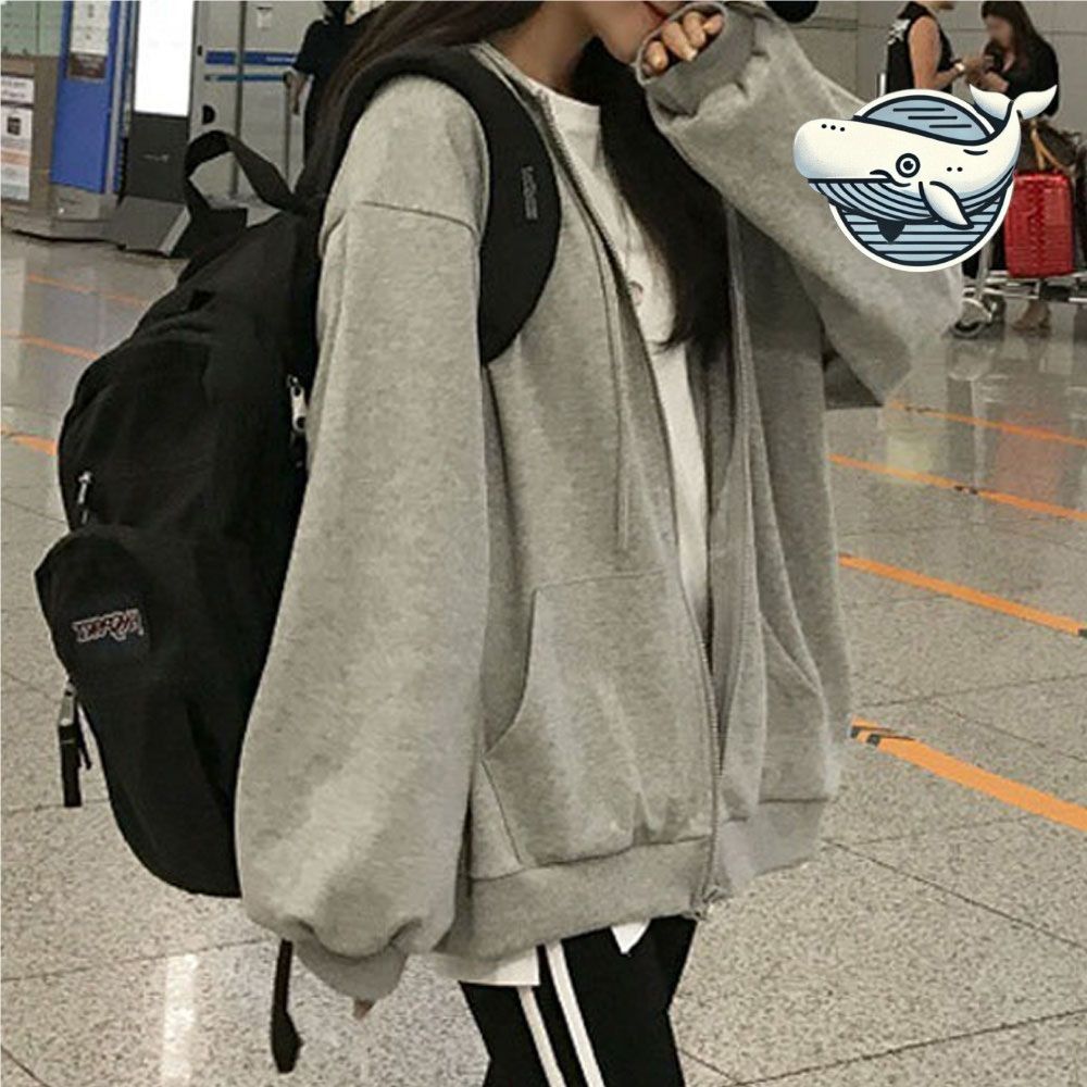 가볍고 스타일리시한 여성 후드집업 티셔츠 학생