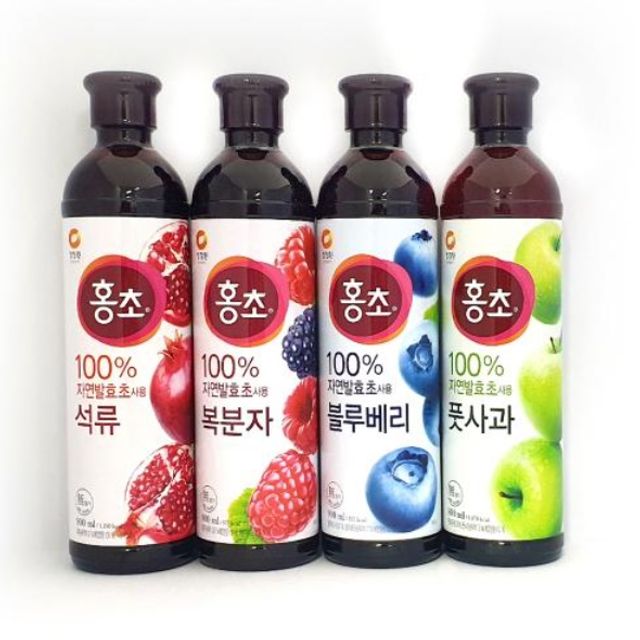 청정원 자연발효 홍초 발효숙성 식초음료 900ml 1개