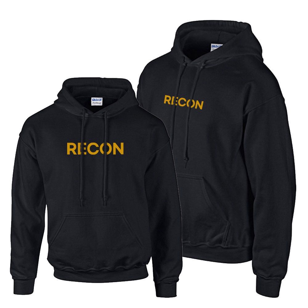 기모 후드티 블랙 옐로우 RECON