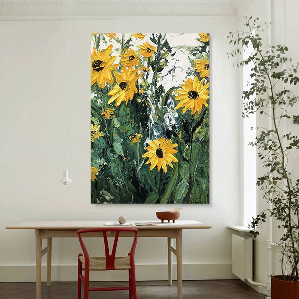 그림액자 80cm 캔버스 해바라기 입체 A 인테리어 60cm
