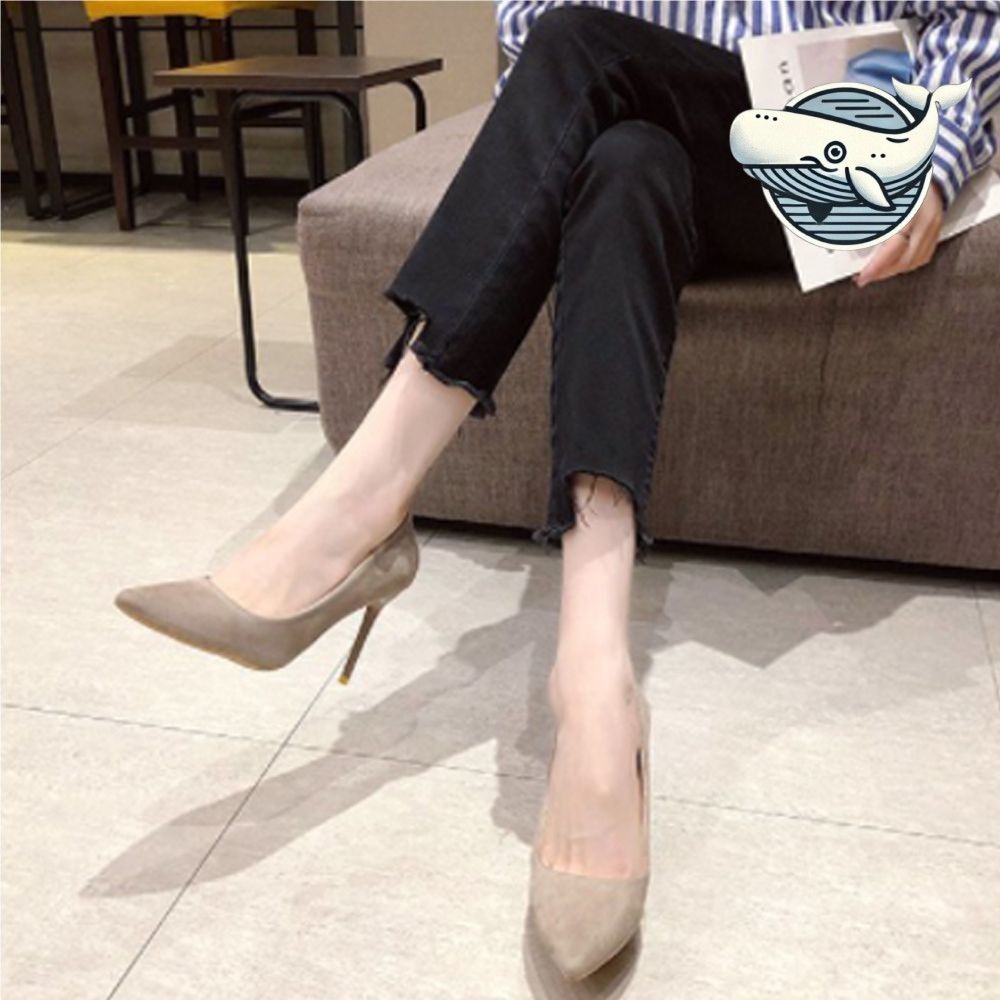 여자 스웨이드 펌프스힐 9cm 뾰족코 오피스