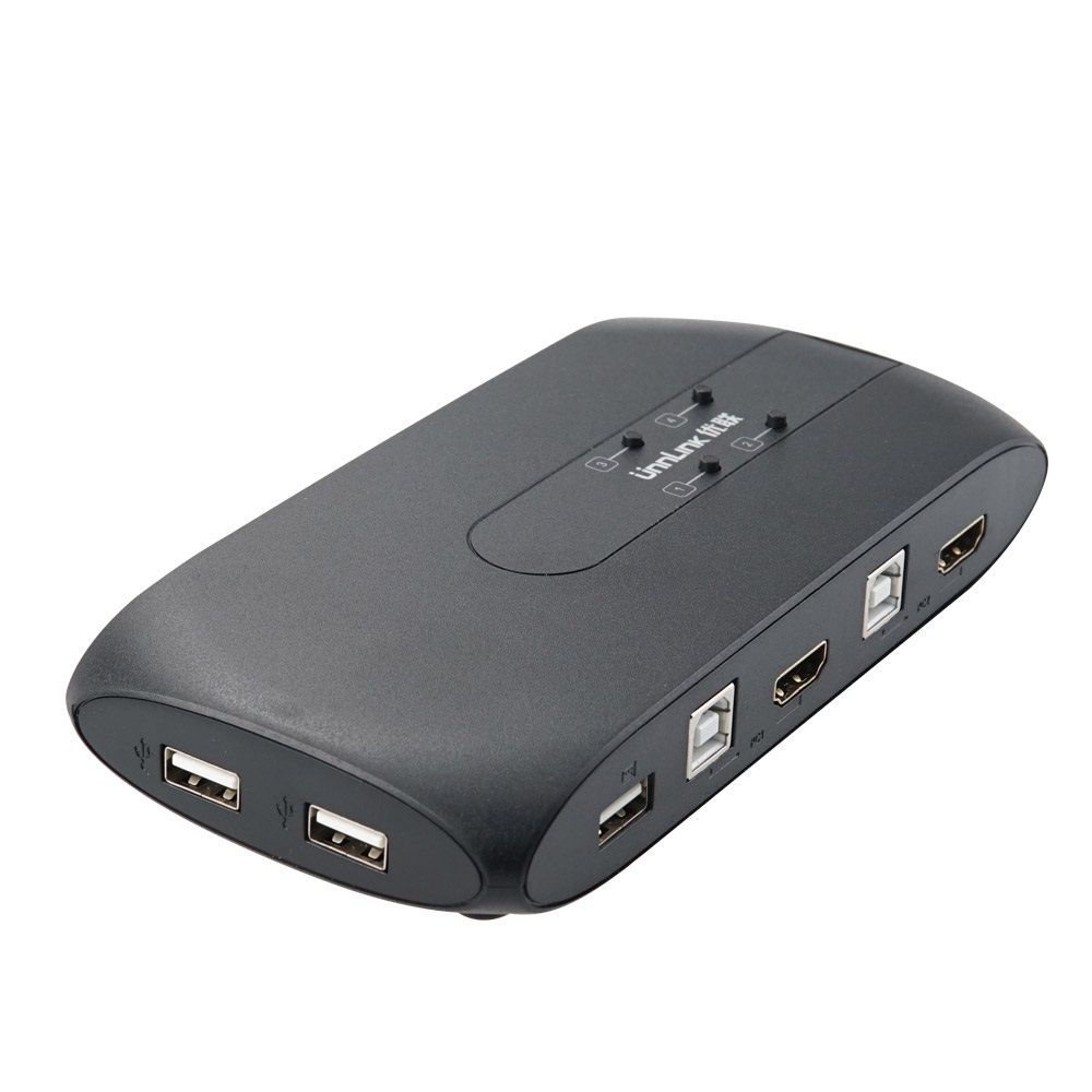 HDMI KVM 스위치 선택기 4대1 PC 4대연결 USB 4포트
