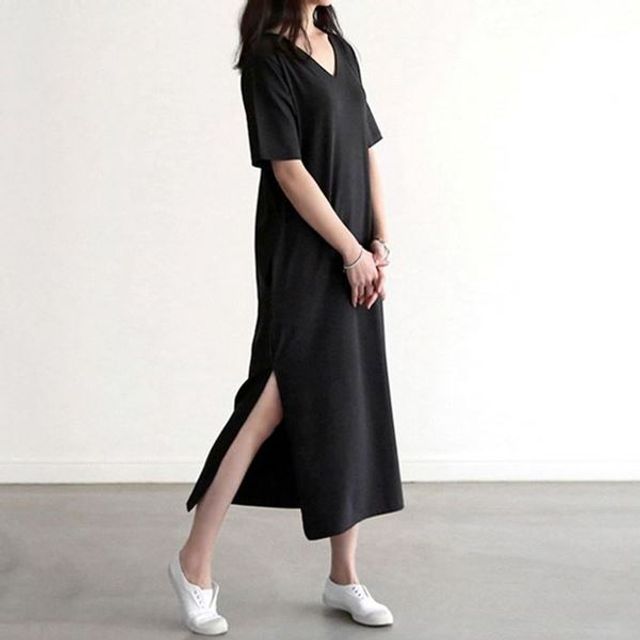 여름 롱원피 린넨 미니 롱 옷 여자 옆트임 3