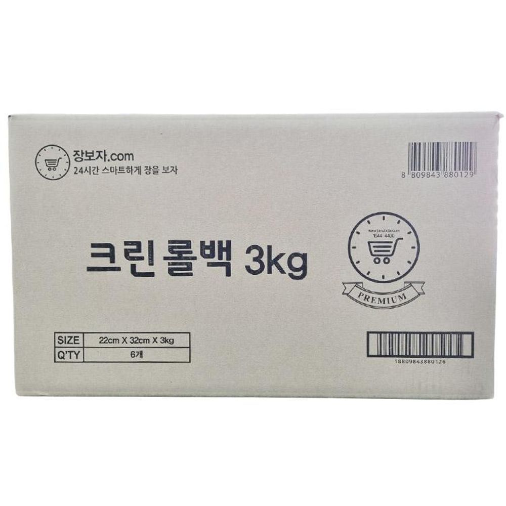 장보자 위생롤백(프리미엄) 3KG(22x32) 1박스(6입)