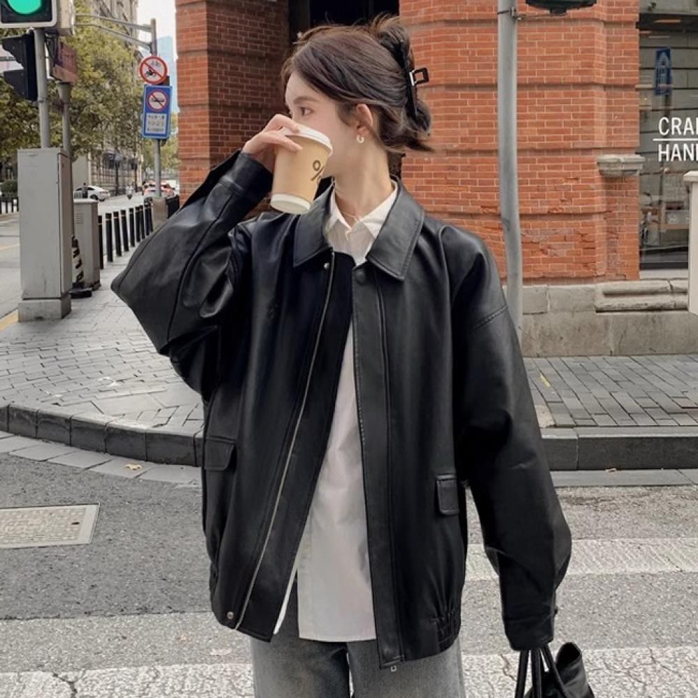 가죽자켓 68 자켓 카라 레더 봄버자켓 여자